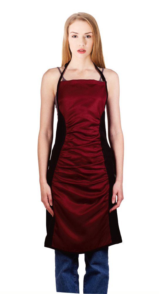 Cricket Slim Expansion Ruching Apron - Burgundy