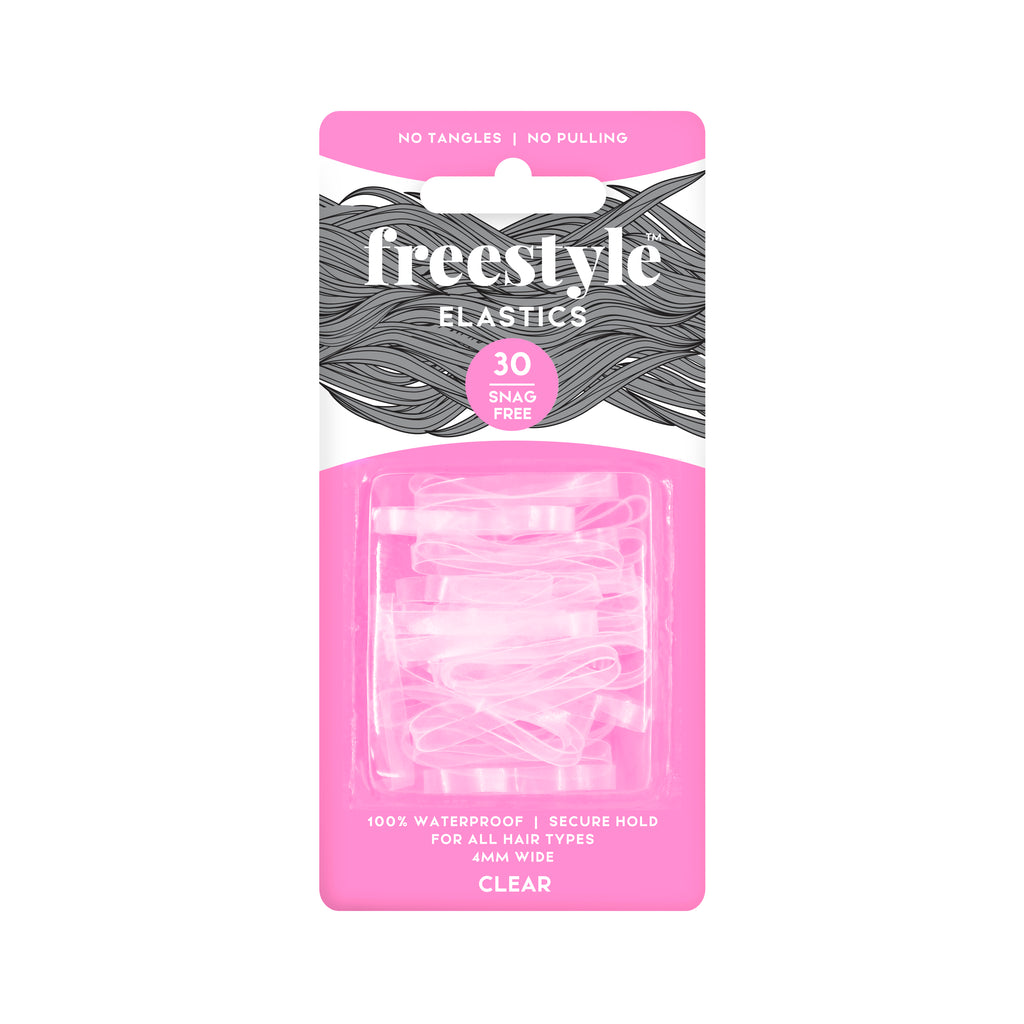 Freestyle Gliders Snag Free Hair Elastics 30pc 4mm Clear