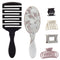 WetBrush Detangler + Flex Dry Paddle + Claw Clips x4 - Monochrome Style