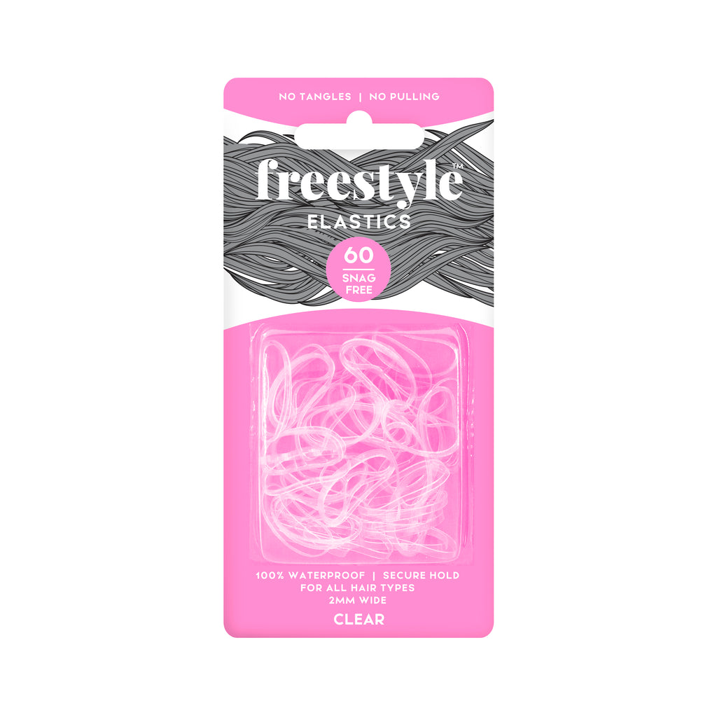 Freestyle Gliders Snag Free Hair Elastics 60pc 2mm Clear