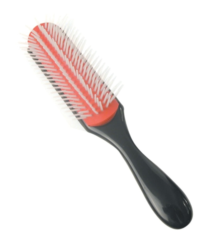 AMW 7 Row Styling Brush - black rubber cushion no ball tips