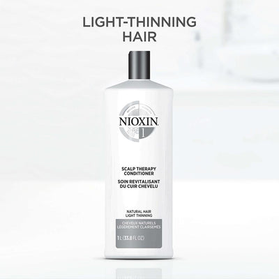 Nioxin System 1 Scalp Therapy Revitalising Conditioner for Natural Hair with Light Thinning 1 Litre