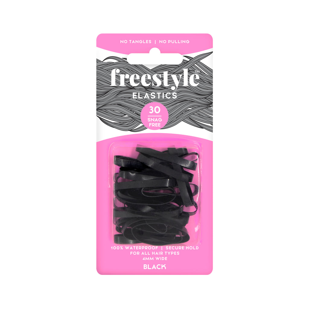 Freestyle Gliders Snag Free Hair Elastics 30pc 4mm Black