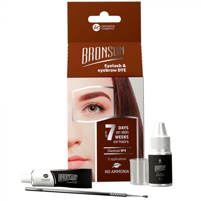 Bronsun Eyelash and Eyebrow Dye Trial Kit Chestnut #4