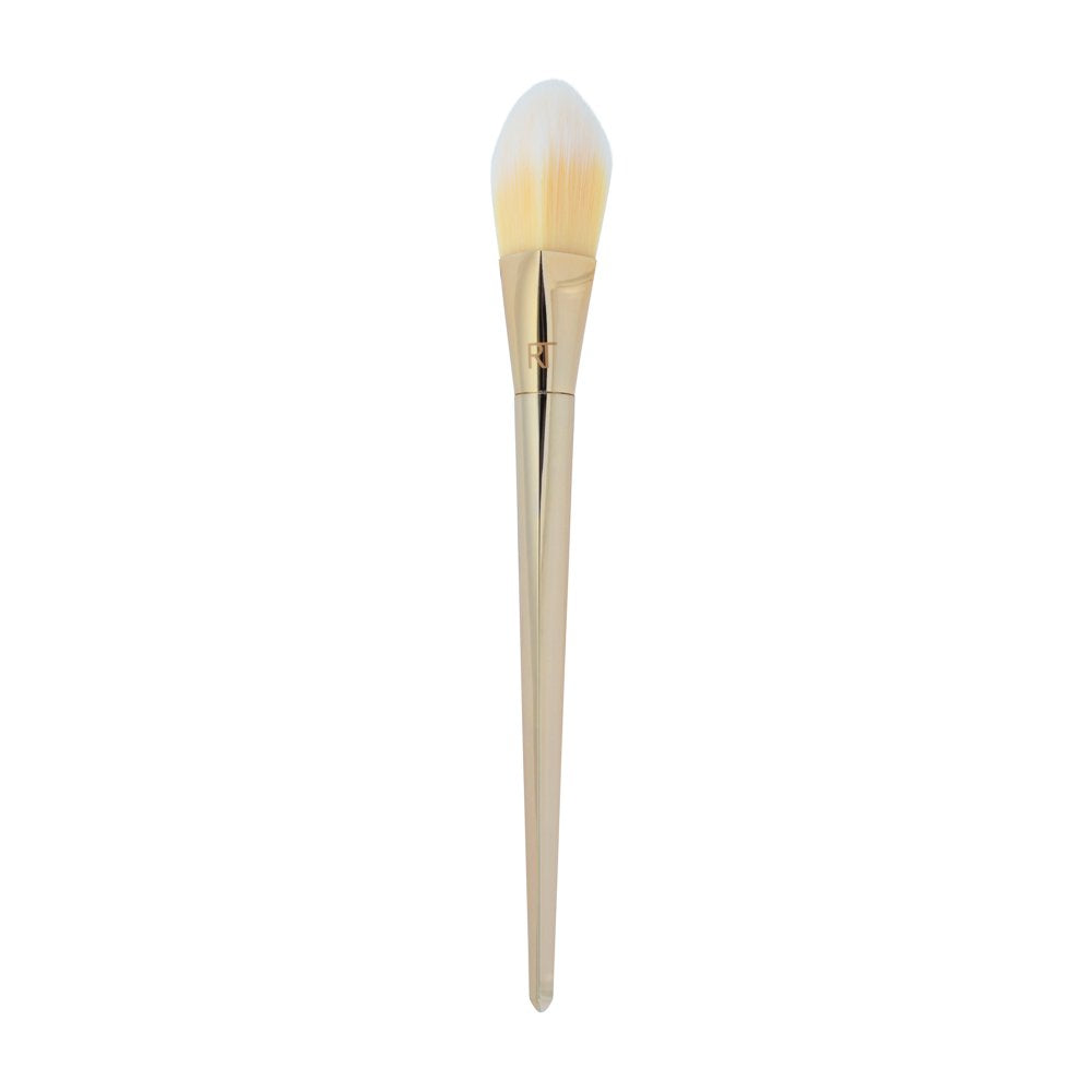 Real Techniques 101 Triangle Foundation Brush, 2.86 Ounce, Flat Edge and Angled Edges for Hard-To-Reach Areas, Unique Tip Designed to Spot Cover Blemishes, Synthetic Bristles [DEL]