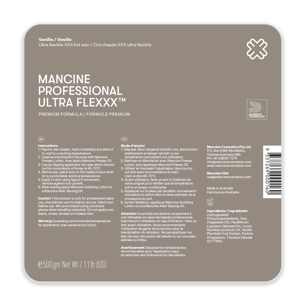 Mancine ULTRA FLEXXX HOT WAX VANILLA 500gm