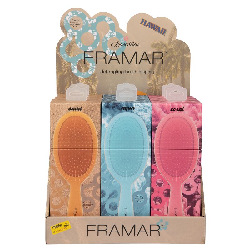 FRAMAR Baecation Detangle Brush Display - 9PC [DEL]