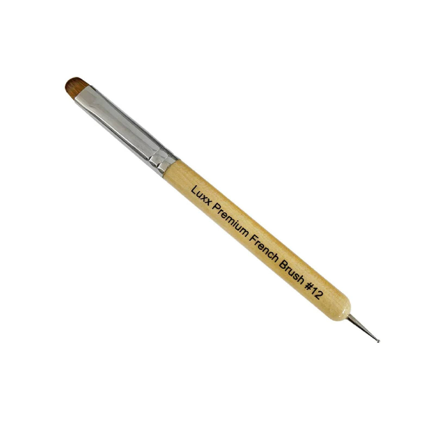 LUXX 2-in-1 French Brush with Dotting Tool (Light Wooden)