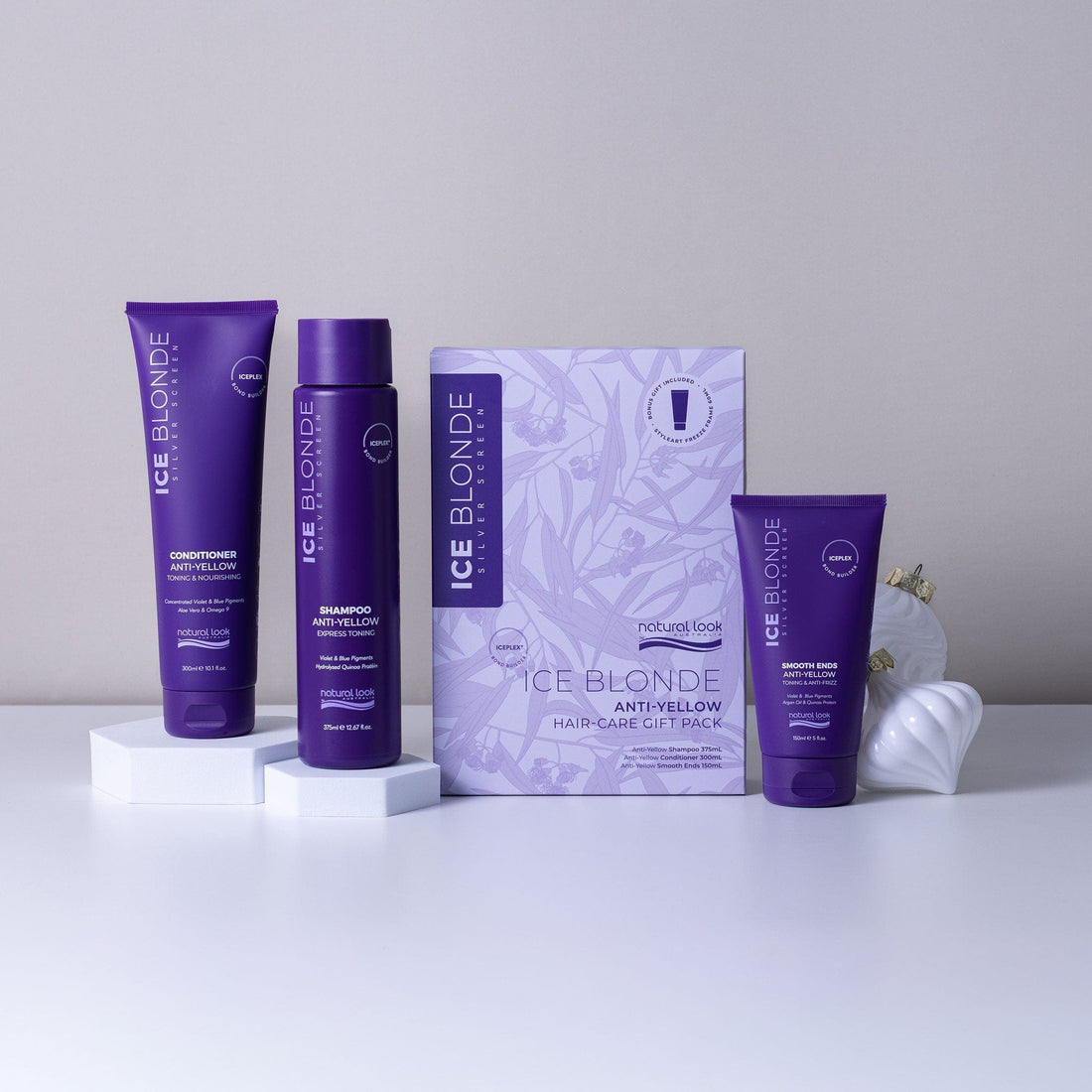 Natural Look Ice Blonde Silver Screen Anti-Yellow Hair Care Pack