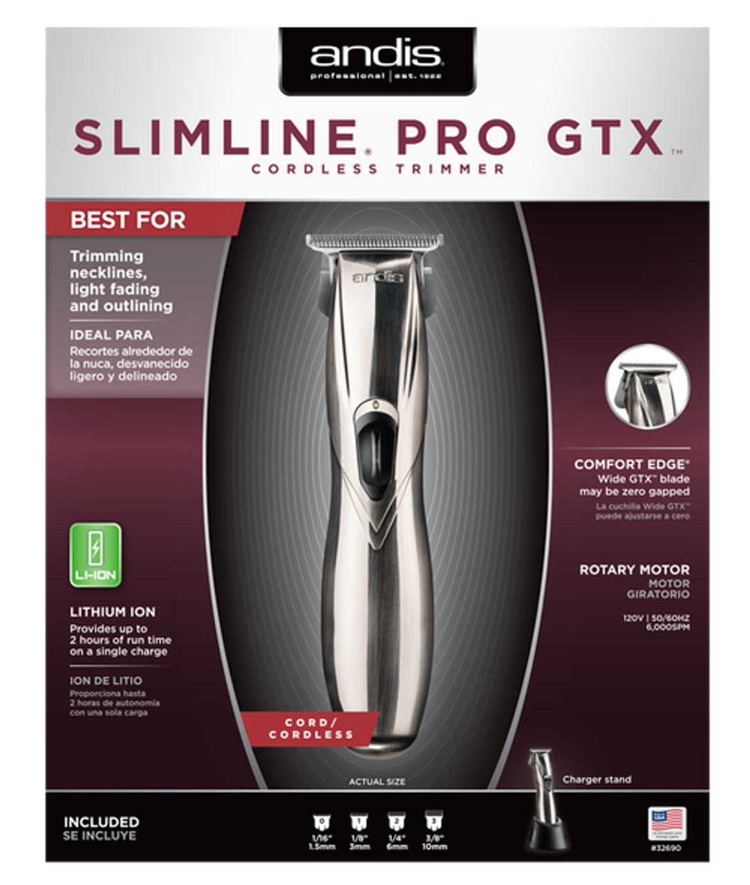 ANDIS D-8 SLIMLINE PRO TRIMMER - WIDE BLADE  32695