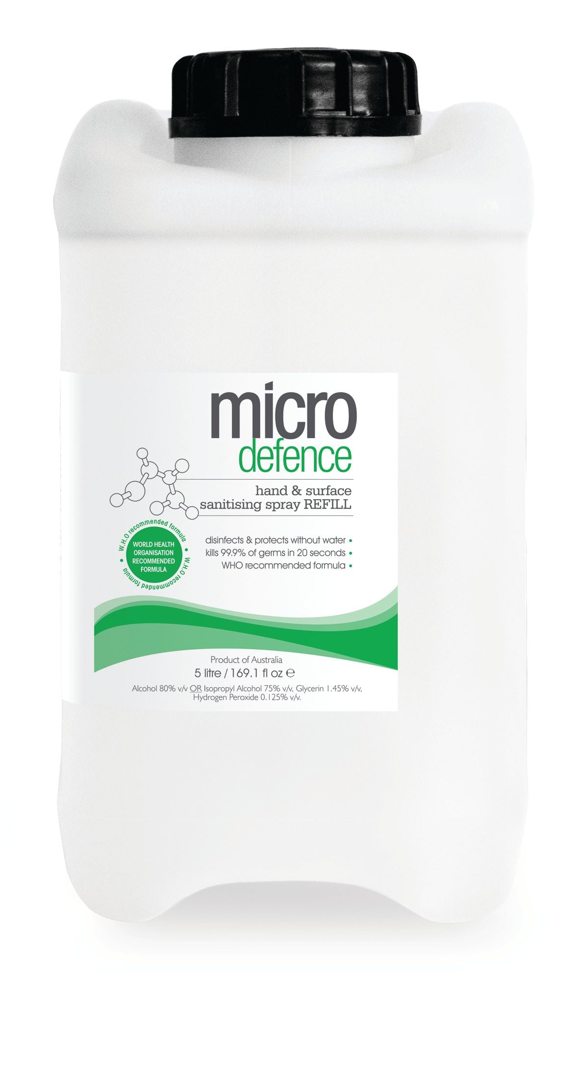 Caronlab Micro Defence Hand & Surface Sanitising Spray 5ltr