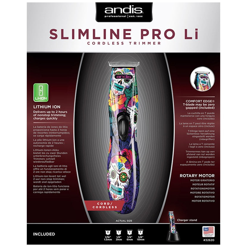 ANDIS Slimline Pro Li Cord/Cordless Trimmer - Sugar Skull Design