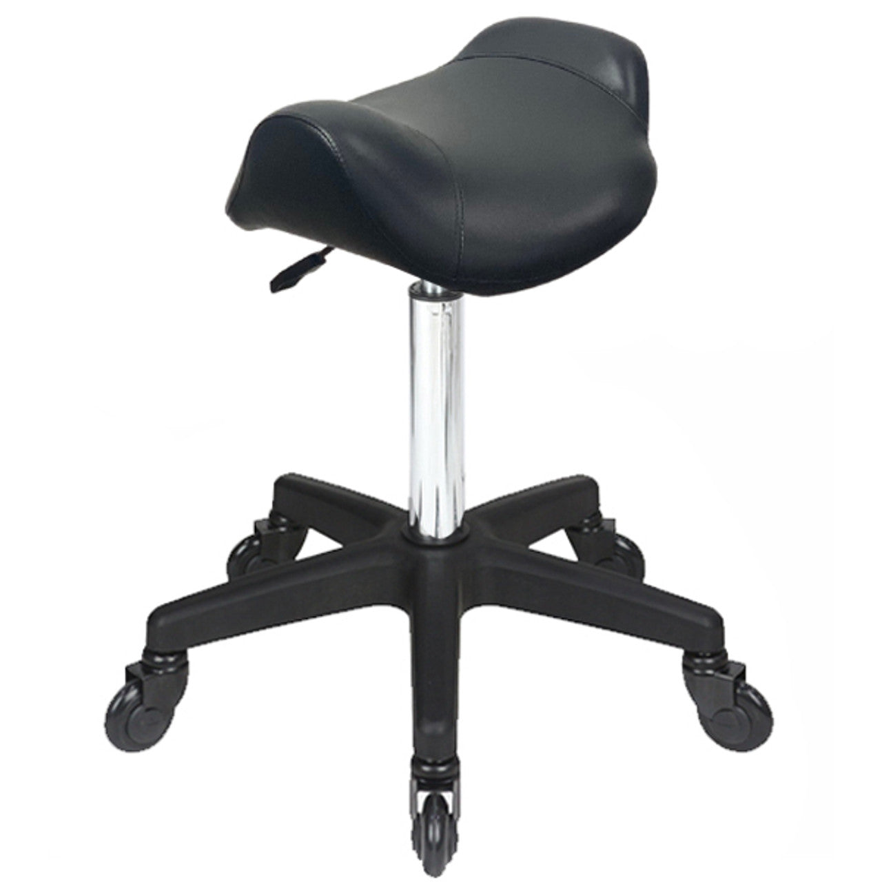 Brumby – Chrome Base - (Black Upholstery) With CLICK'NCLEAN Castors