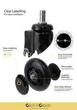 Joiken Click N Clean Castor Wheel - each [DEL]