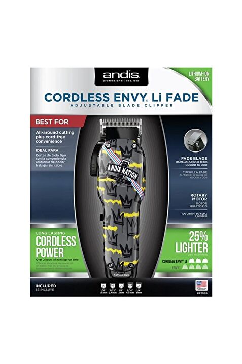 ANDIS US Pro Li Cordless Fade Clipper - Andis Nation Fade Limited Edition (ENVY)