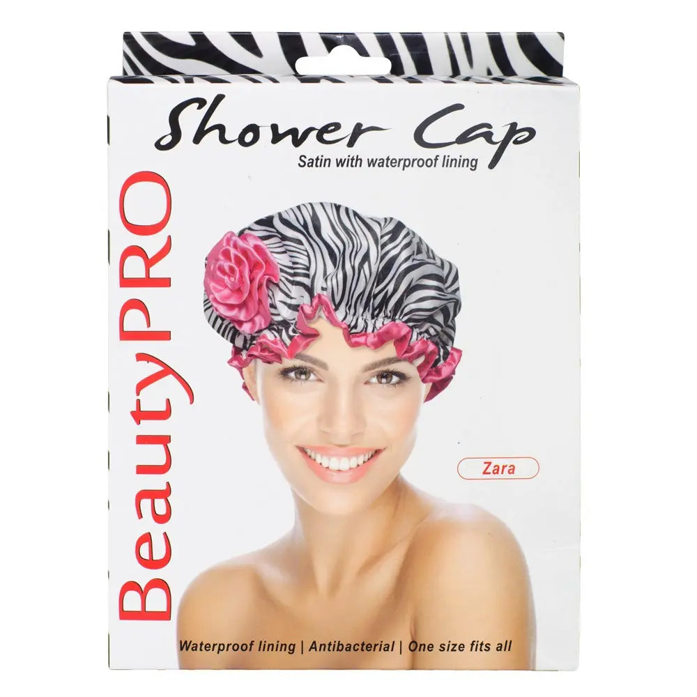 BeautyPRO Shower Cap Zara Black & White Zebra