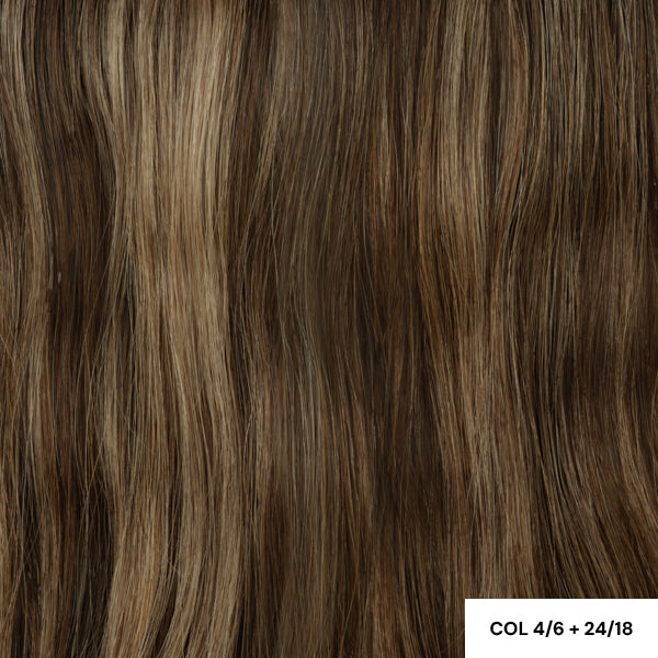 Angel Slimline 3x0.9cm Tape Extensions 20”/50cm 4/6+24/18 DUO DARK BROWN + DARK BLONDE