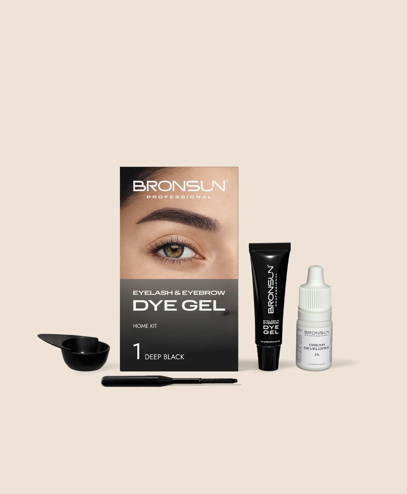 Bronsun Eyelash and Eyebrow Dye Trial Kit Deep Black #1