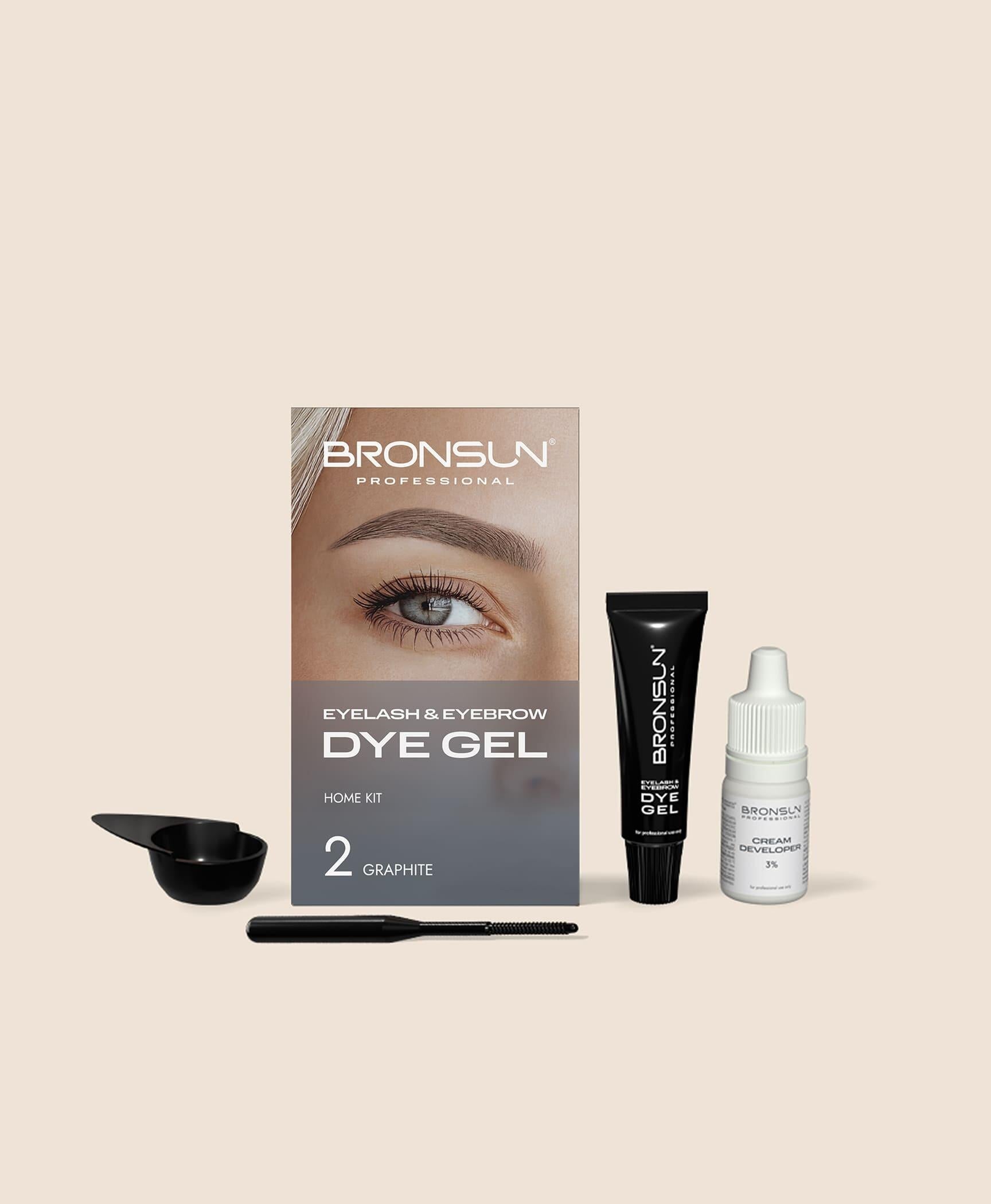 Bronsun Eyelash and Eyebrow Dye Trial Kit graphite #2