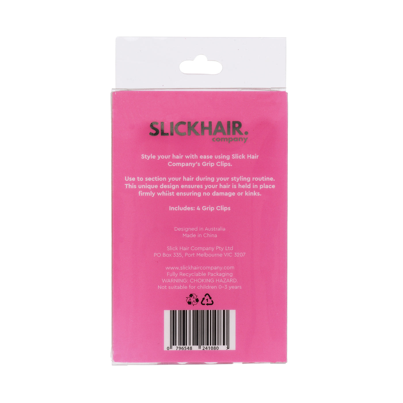 Slick Hair Company Grip Clips (4 pack) back 
