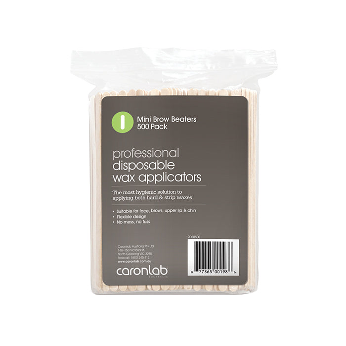 Caronlab Disposable Mini Wooden Spatula Brow Beaters 500 Pack