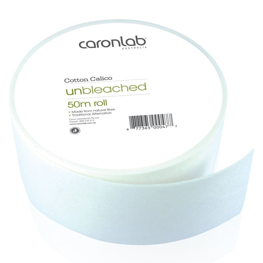 Caronlab Cotton Calico Waxing Roll Unbleached 50m