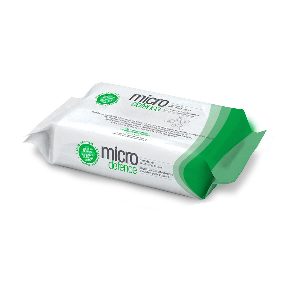 Caronlab Micro Defence Biocide Skin Sanitising Wipes (100 Pack)