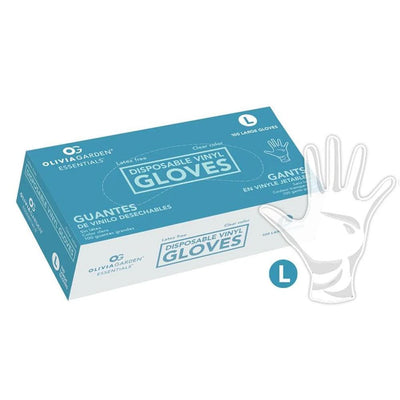 Disposable Powder-Free Non-Latex Vinyl Gloves - Clear 100 Pack