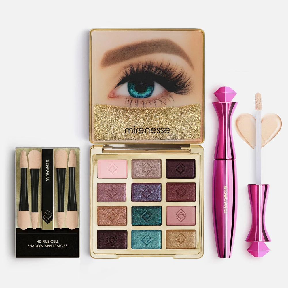Mirenesse 20th Anniversary Eyeshadow Palette 3PC Kit - Solid Gold