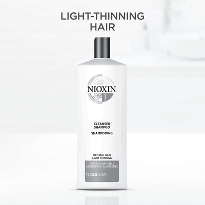 Nioxin System 1 Cleanser Shampoo for Natural Hair with Light Thinning 1 Litre