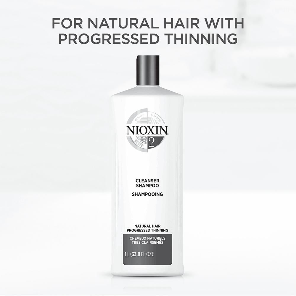 Nioxin System 2 Cleanser Shampoo for Natural Hair with Progressed Thinning 1 Litre