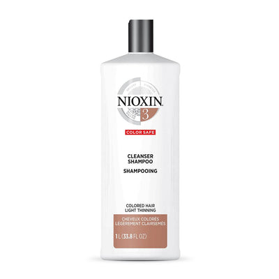 Nioxin System 3 Cleanser Shampoo for Coloured Hair with Light Thinning 1 Litre