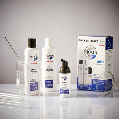 Nioxin System 6 Trial Kit 150ml for Chemically Treated Hair with Progressed Thinning
