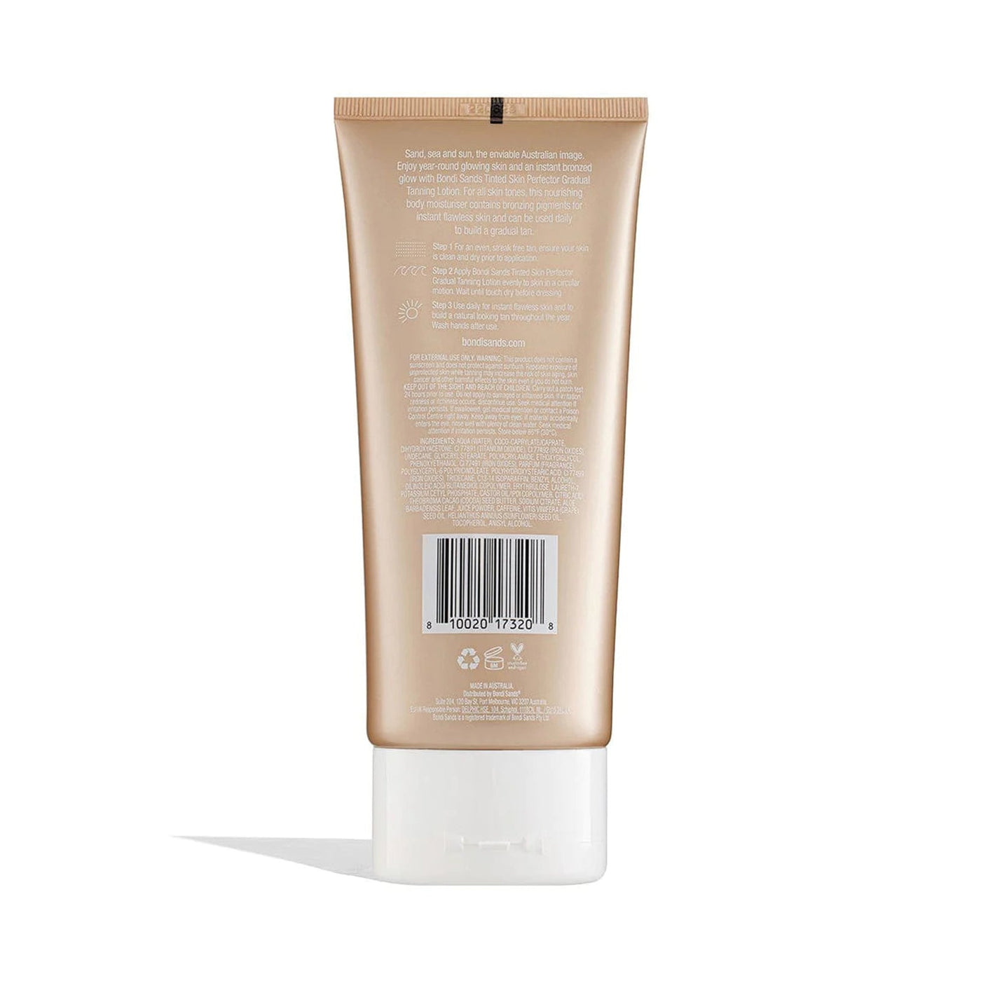 Bondi Sands Gradual Tanning Lotion Tinted Skin Perfector (150ml) back details