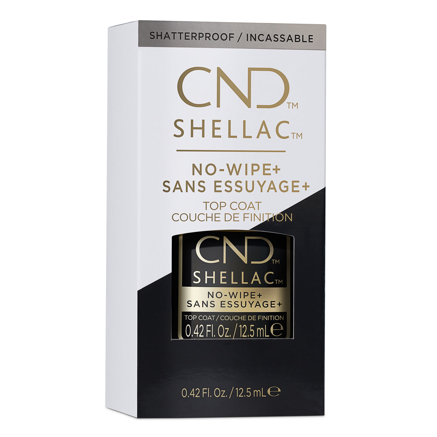 CND Shellac No-Wipe+ Top Coat (12.5ml) packaging