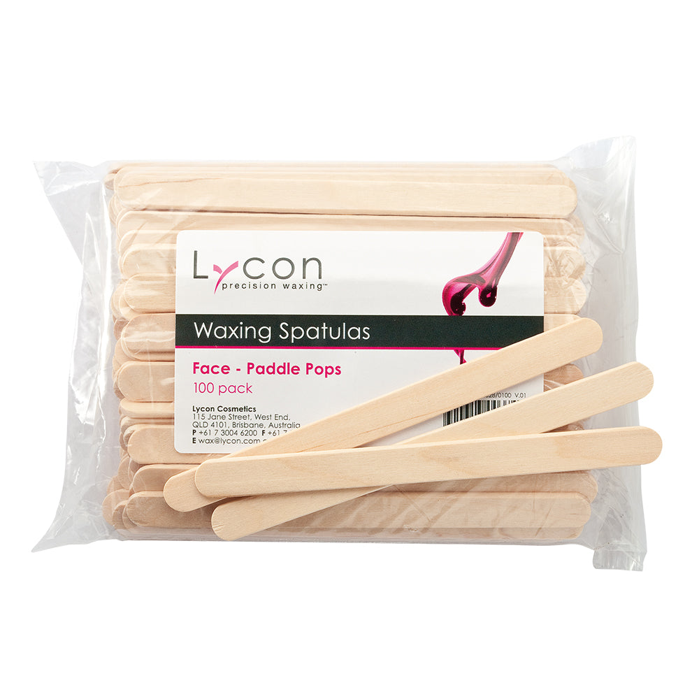 Lycon Disposable Waxing Spatulas - Paddle Pop Stick 100 Pack