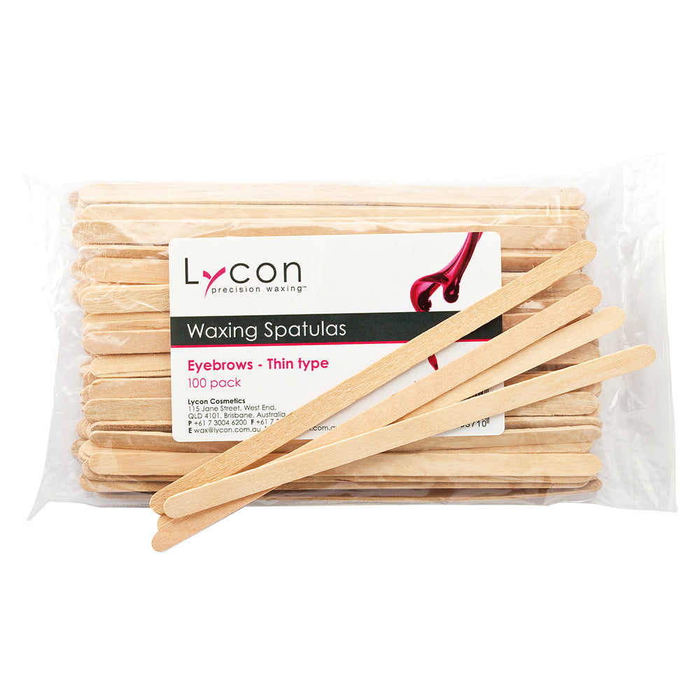 Lycon Disposable Waxing Spatulas - Eyebrows - Thin Type 100 Pack