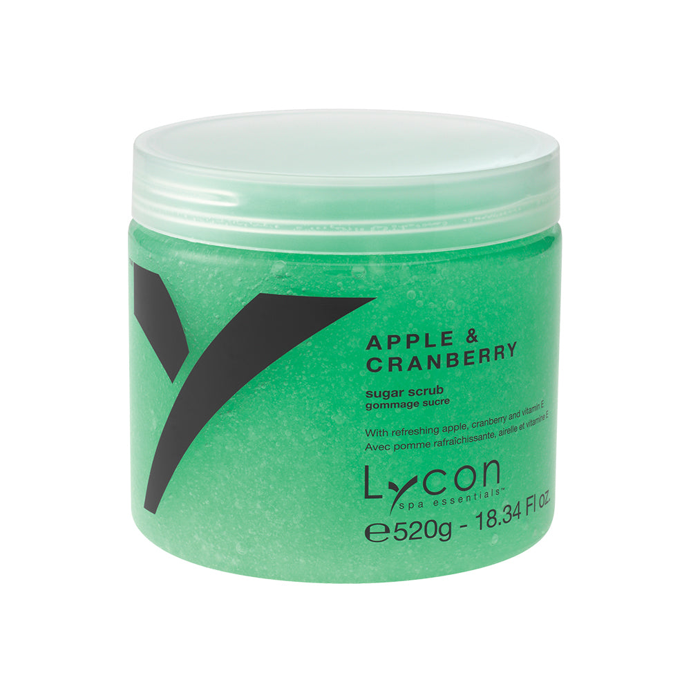 Lycon Spa Essentials Apple & Cranberry Sugar Scrub Jar 520g