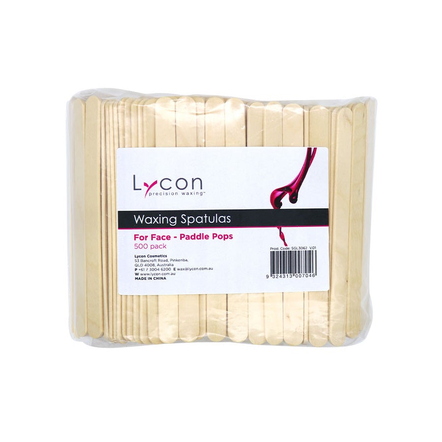 Lycon Disposable Waxing Spatulas - Paddle Pop Stick 500 Pack