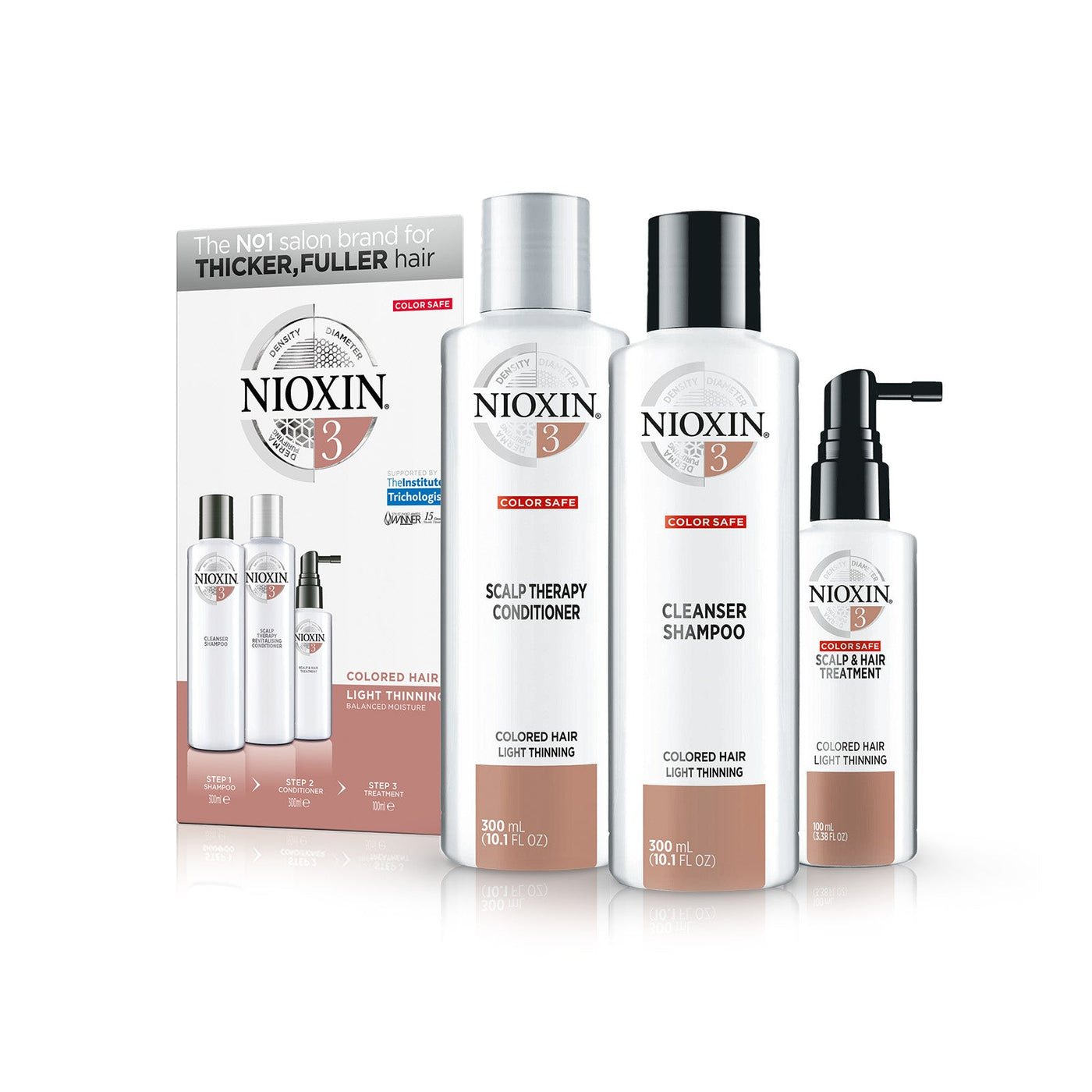 Nioxin System 3 Trial Kit 300ml for Coloured Hair with Light Thinning