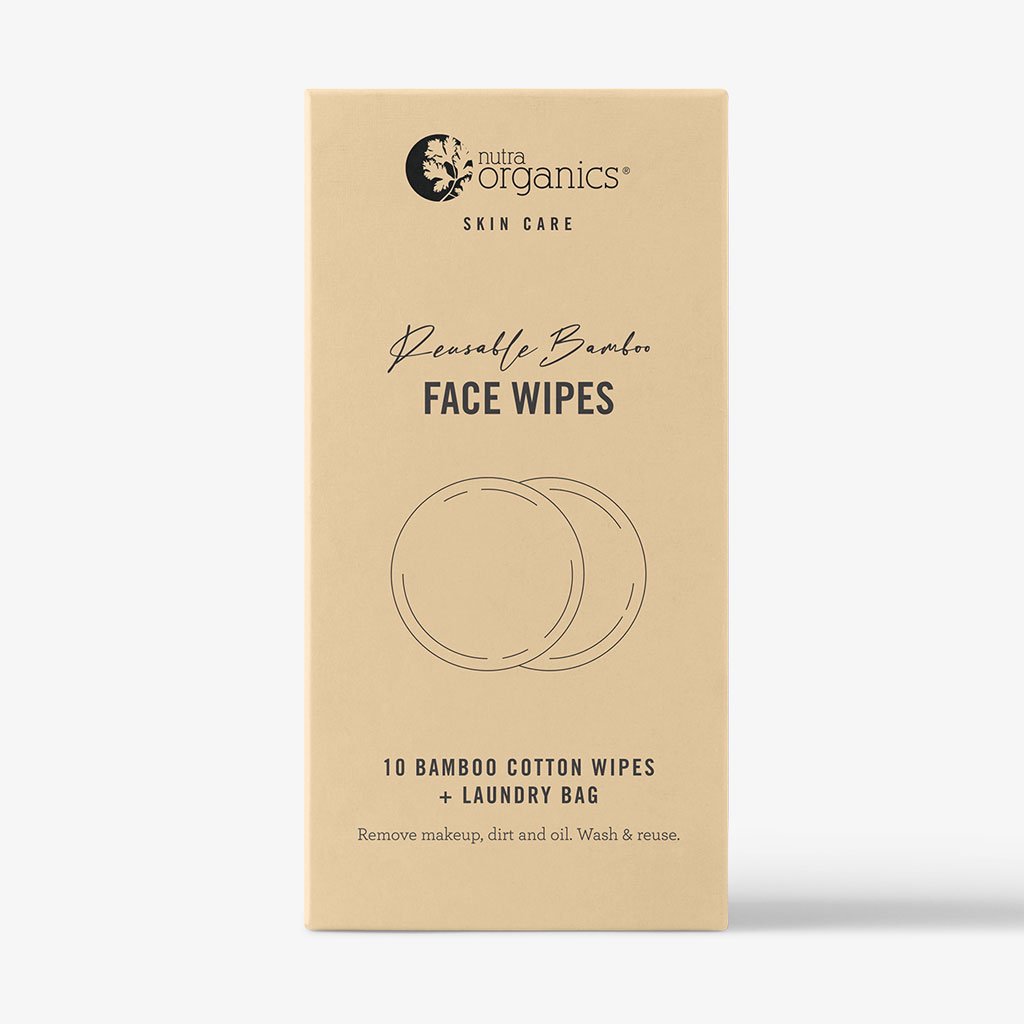 Nutra Organics Reusable Bamboo Face Wipes (10 pack) 1