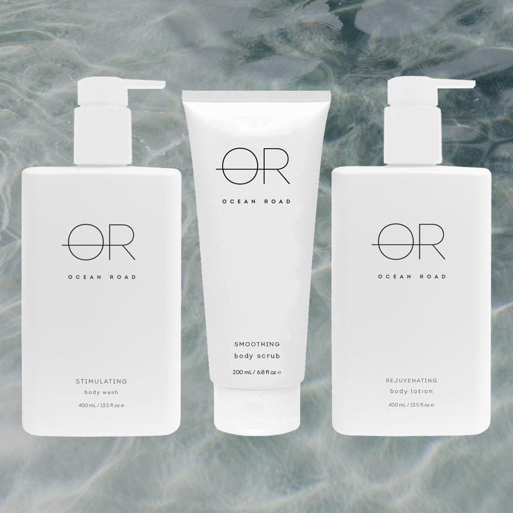 Ocean Road White Trio Pack Body Wash, Body Scrub & Body Lotion
