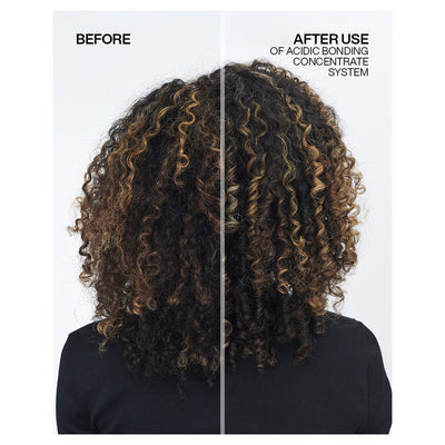 Redken Acidic Bonding Concentrate Shampoo (1000ml) before and after use on curly hair