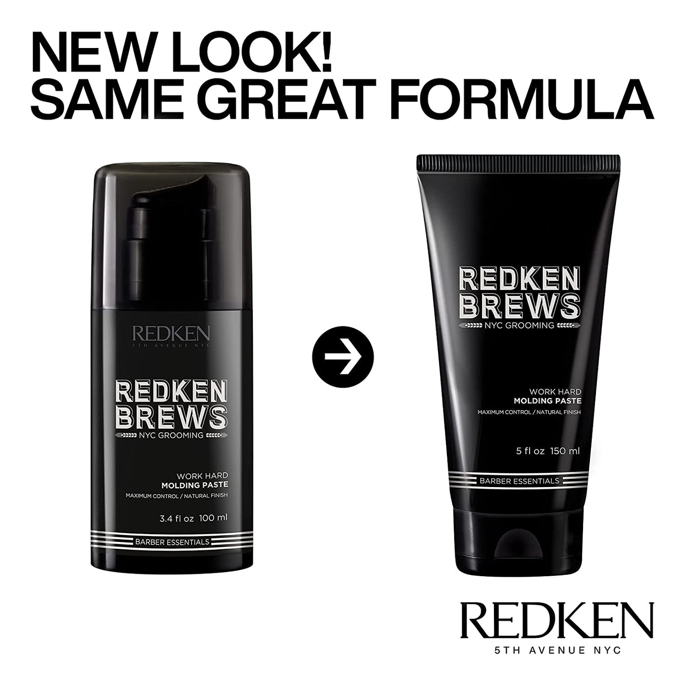 Redken Brews Work Hard Molding Paste (150ml) New look same great formula