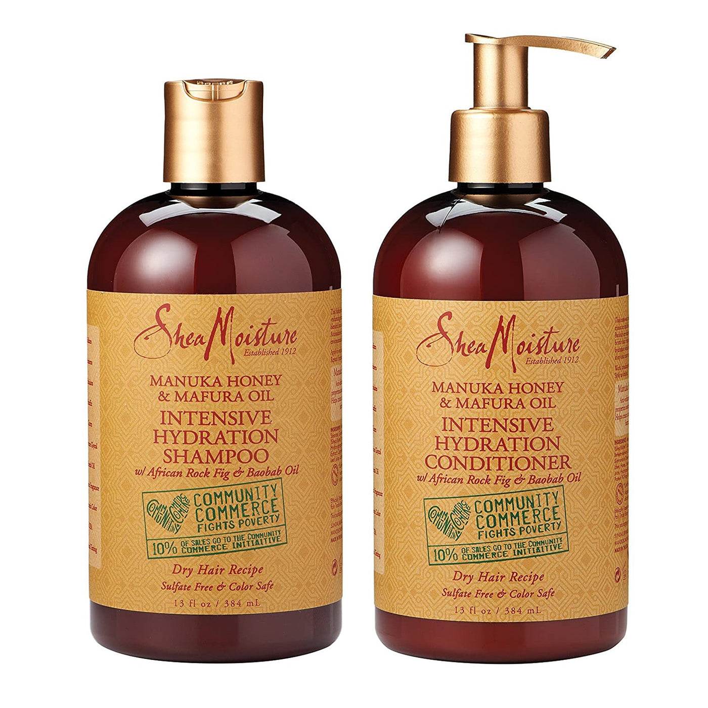 Shea Moisture Manuka Honey & Mafura Oil Intensive Hydration Shampoo & Conditioner Pack (384ml)