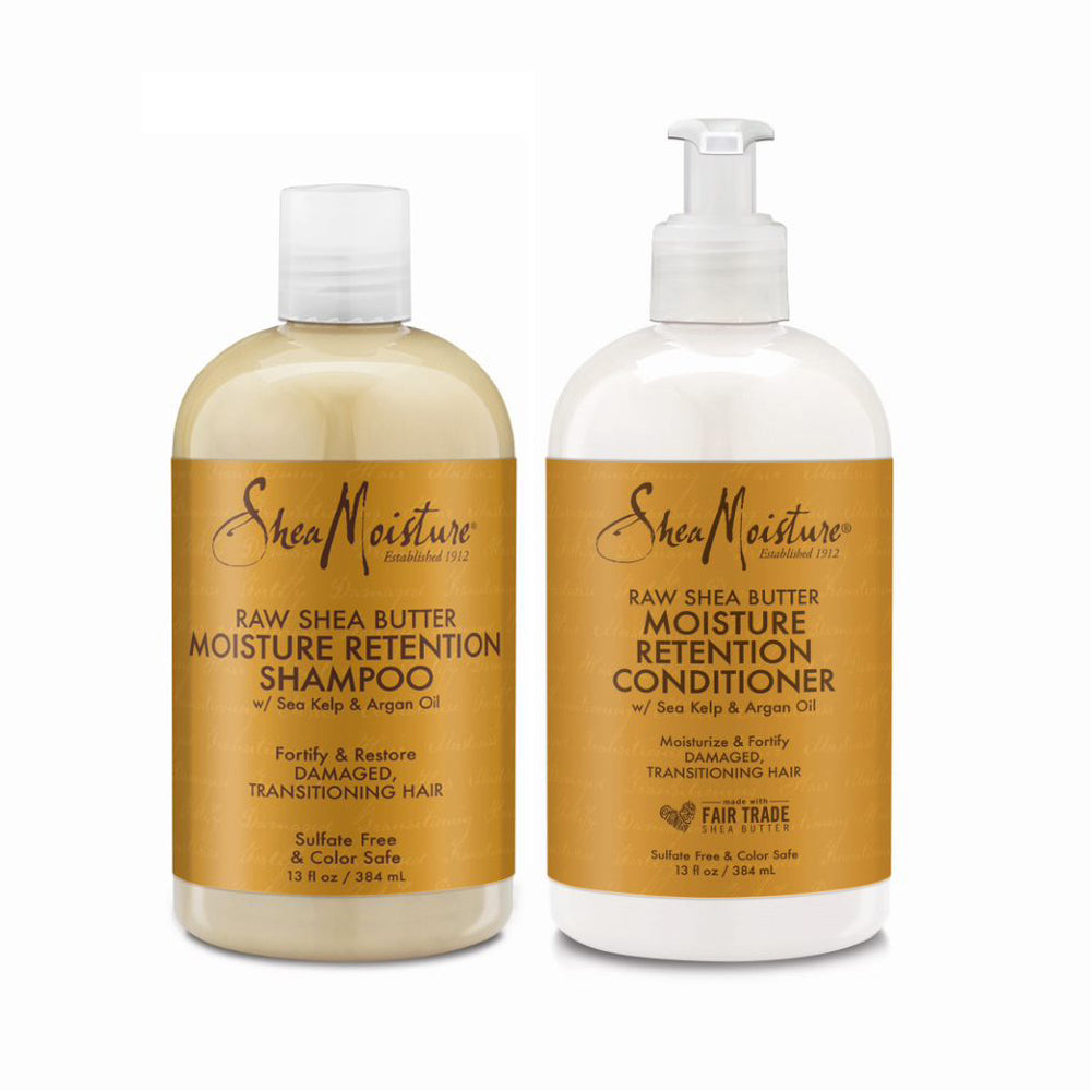 Shea Moisture Raw Shea Butter Moisture Retention Shampoo & Conditioner Pack 384ml