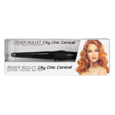 Silver Bullet City Chic Ceramic Conical Curling Iron Black