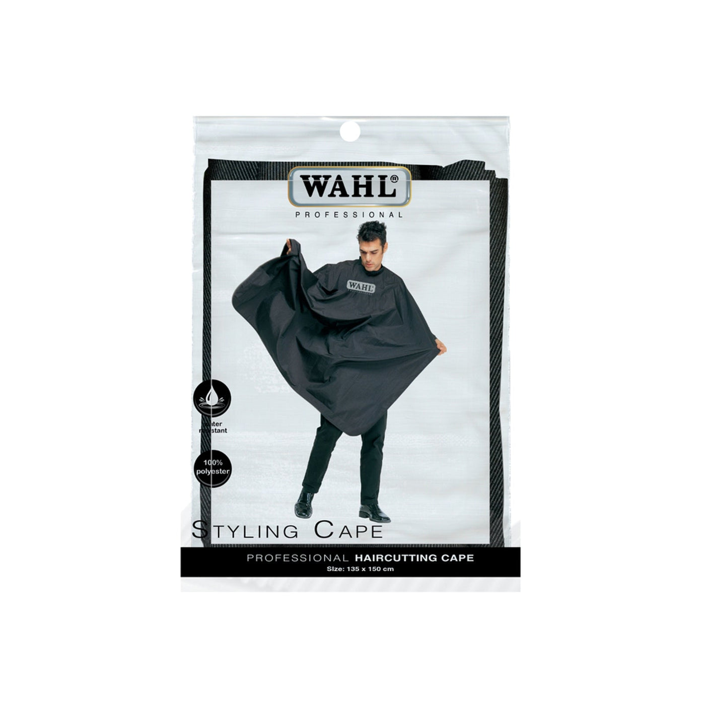 Wahl Polyester Cape Black packaging